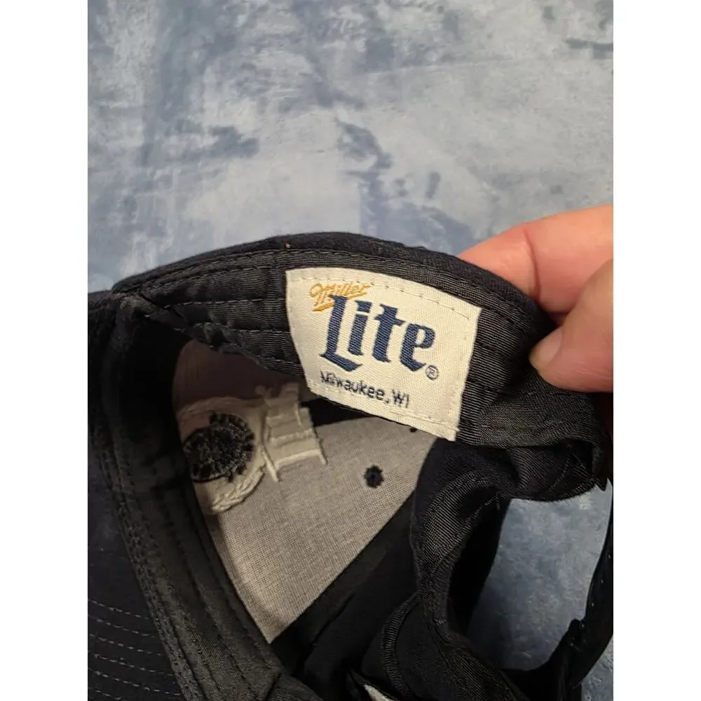 Miller Lite Beer Snapback Hat Black Adjustable Cap ACME Gloucester MA